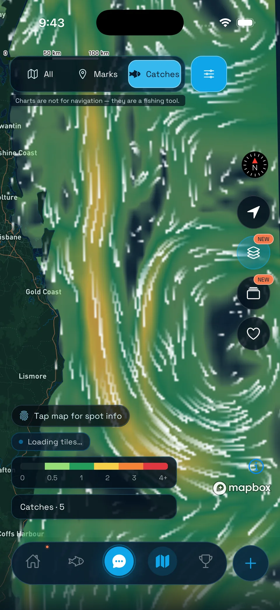 Ocean current overlay in Fisho